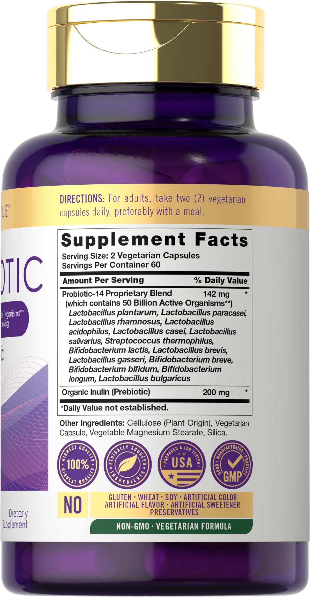Carlyle Probiotics with Prebiotics | 120 Capsules | 50 Billion Active Organisms | Non-GMO & Gluten Free Supplement - Maple Wellness Supplements