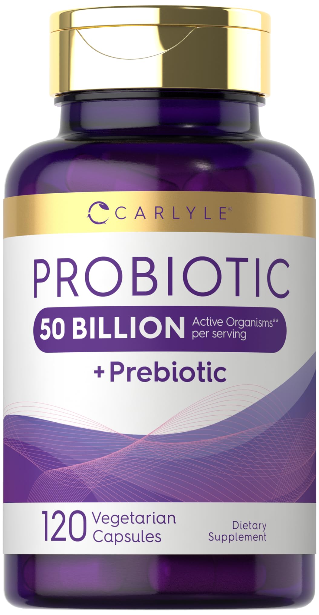Carlyle Probiotics with Prebiotics | 120 Capsules | 50 Billion Active Organisms | Non-GMO & Gluten Free Supplement - Maple Wellness Supplements