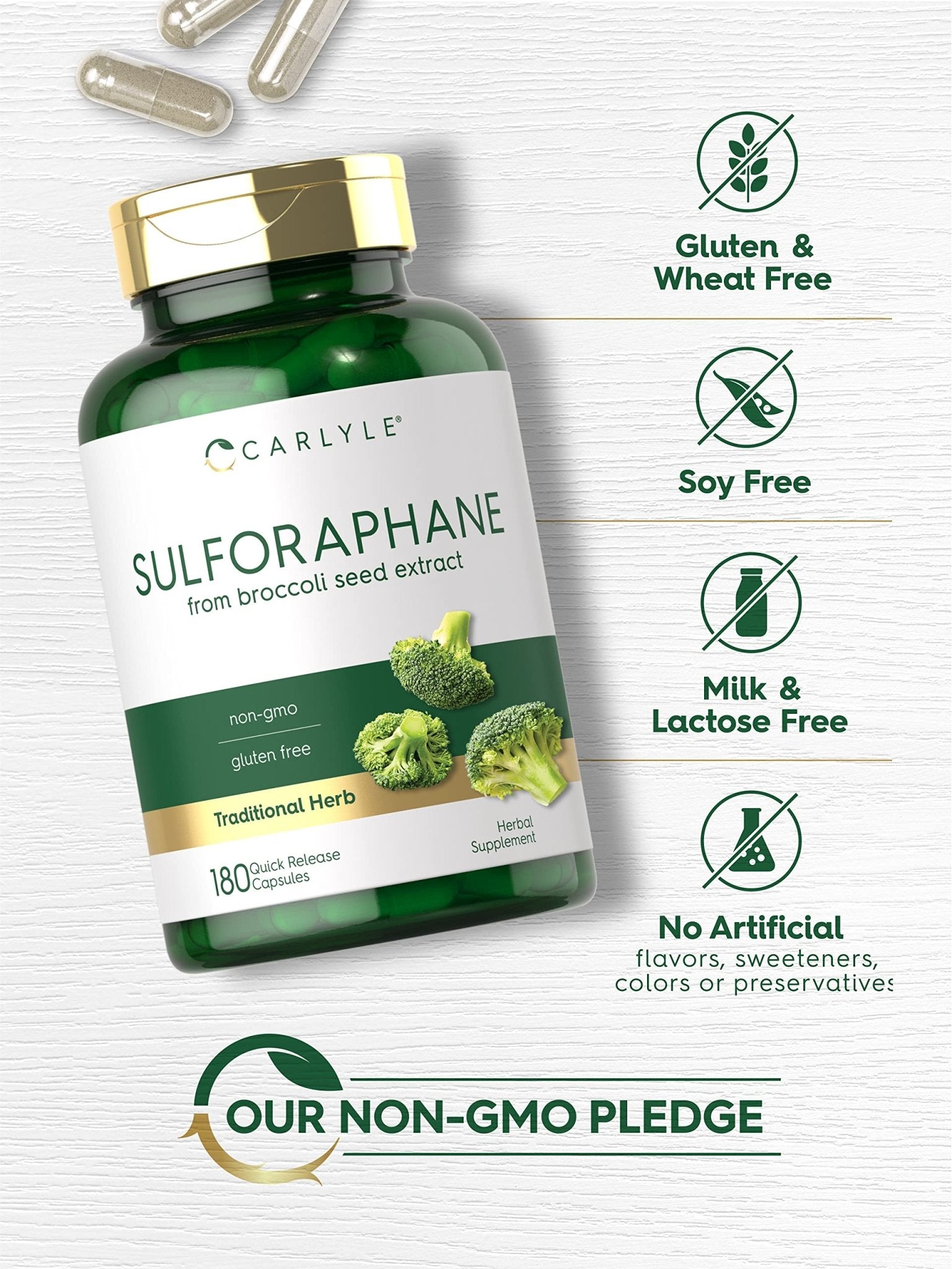 Carlyle Sulforaphane | from Broccoli Seed Extract | 180 Capsules | Traditional Herbal - Maple Wellness Supplements