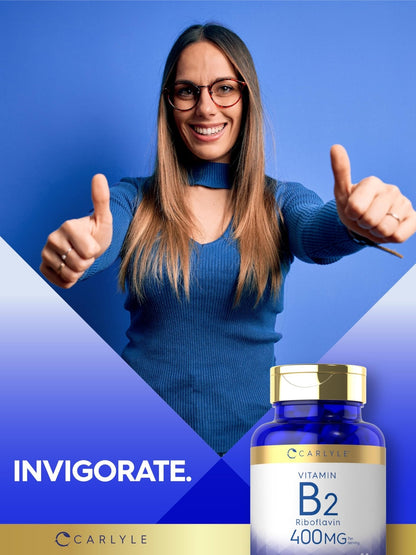 Carlyle Vitamin B-2 400mg | 180 Count | Non-GMO, Gluten Free Supplement | B2 Riboflavin - Maple Wellness Supplements