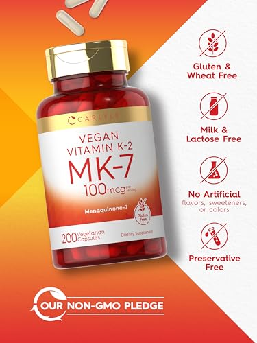 Carlyle Vitamin K2 MK7 100mcg | 200 Vegan Capsules | Menaquinone-7 Supplement - Maple Wellness Supplements