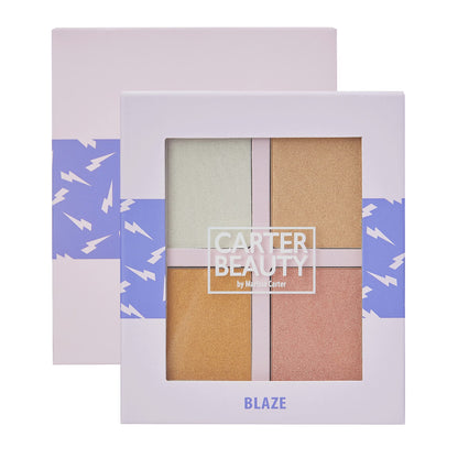 Carter Beauty By Marissa Carter Mini Highlighter Palette | Long Lasting Makeup | Shimmer & Matte Shades (Blaze) - Maple Wellness Supplements