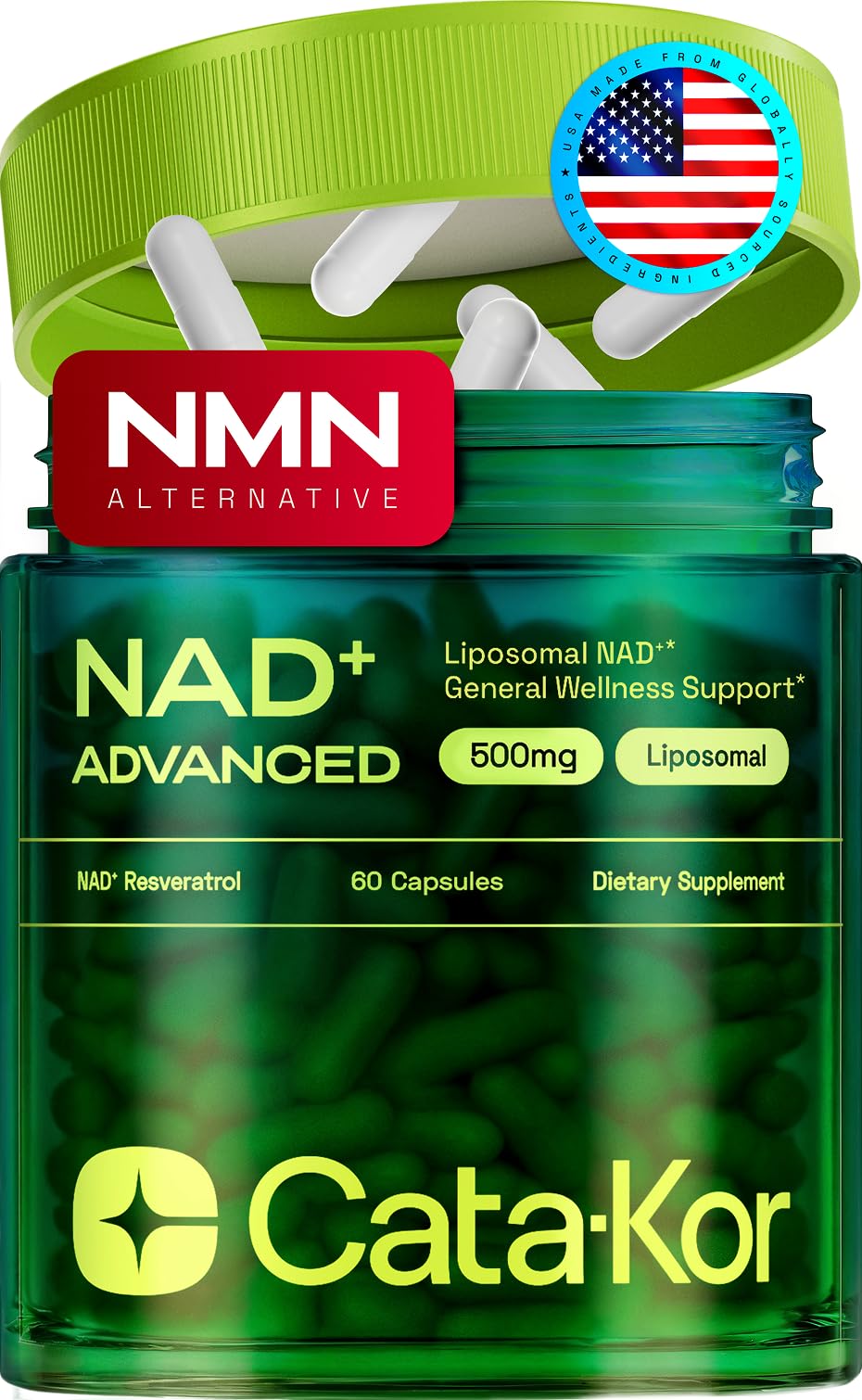 Cata-Kor Liposomal NAD Resveratrol Supplement – NMN Supplement Alternative – Third-Party Tested – Advanced NAD Supplement - Maple Wellness Supplements