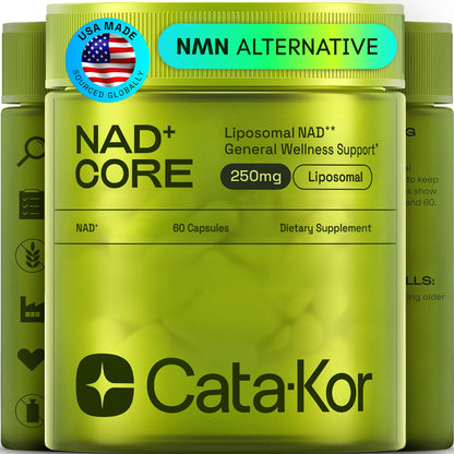 Cata-Kor NMN Supplement Alternative – Liposomal NAD+ Supplement – Third-Party Tested – NAD CORE – 30-Day Supply – 60 Capsules - Maple Wellness Supplements