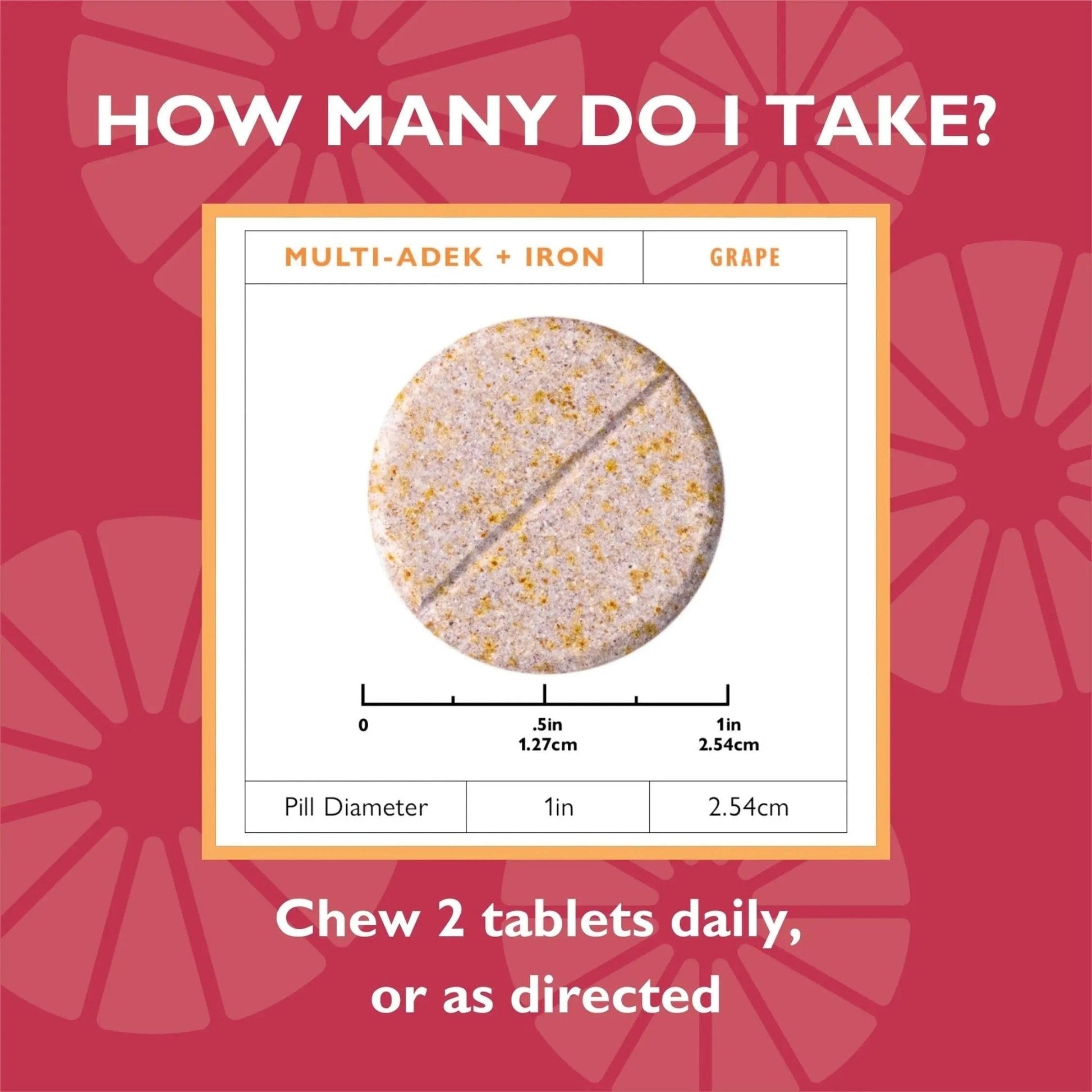 Celebrate Vitamins Multi ADEK Chewables, 60mg Iron - Daily Bariatric Multivitamin, Vitamins A, D, E, K & B12 for Duodenal Switch Surgery Patients - Maple Wellness Supplements
