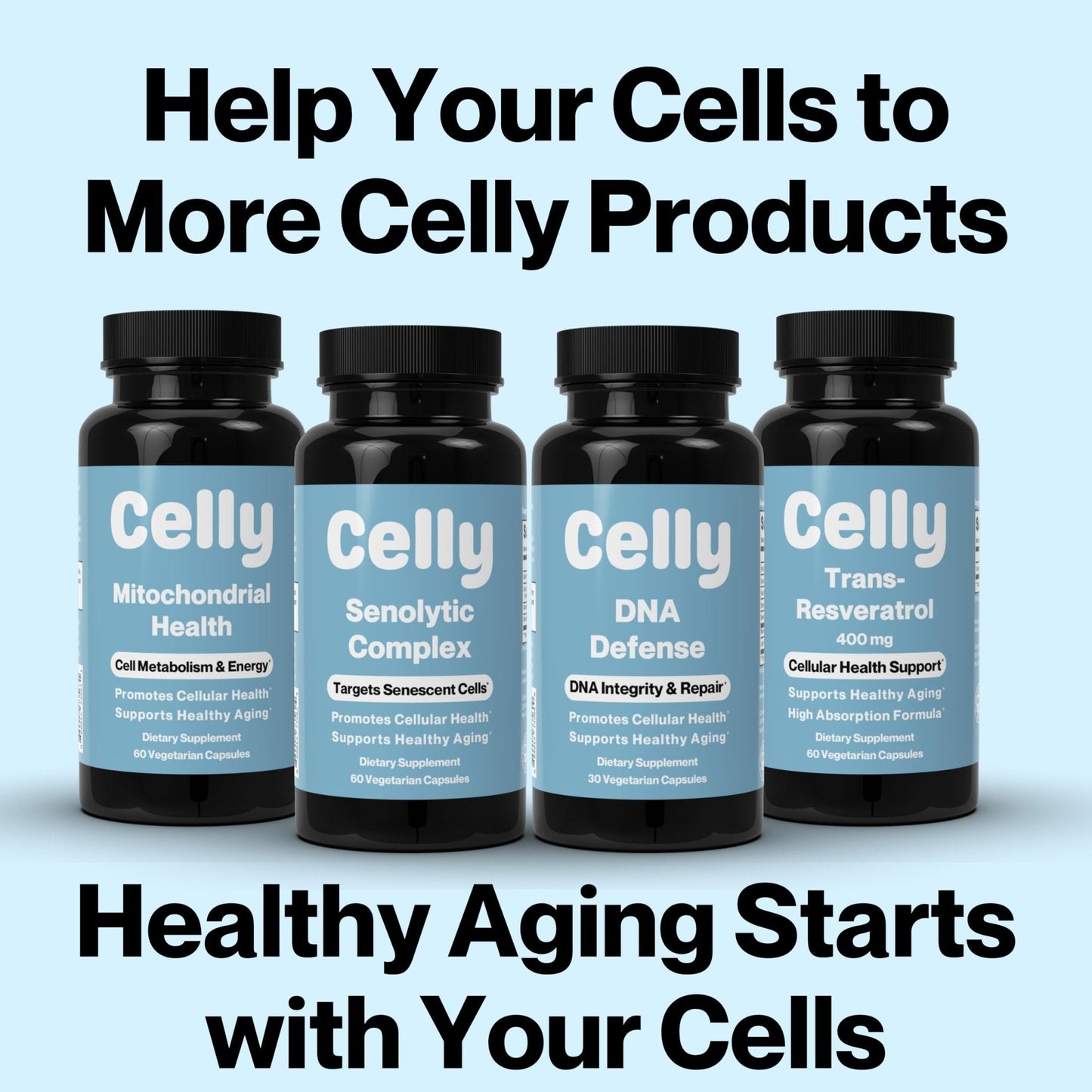 Celly NAD Booster | Longevity Supplement for Healthy Aging with NR (Nicotinamide Riboside) and Nicotinamide | Promotes Cell Function & Vitality | Non-GMO & 3rd Party Tested - Maple Wellness Supplements