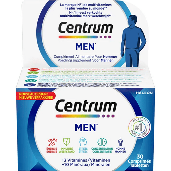 Centrum Men 13 Vitamins + 10 Minerals 30 tablets - Maple Wellness Supplements