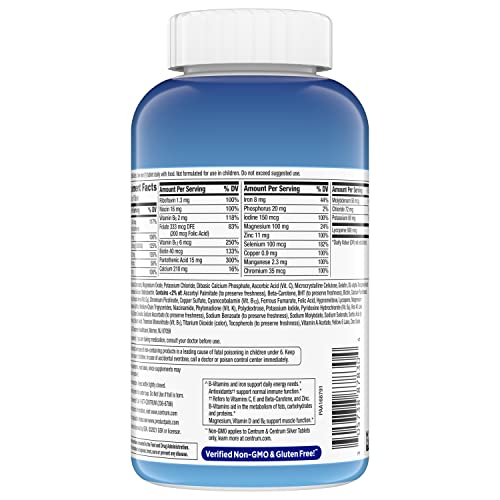 Centrum Multivitamin for Men, Multivitamin/Multimineral Supplement with Vitamin D3, B Vitamins and Antioxidants, Gluten Free - Maple Wellness Supplements