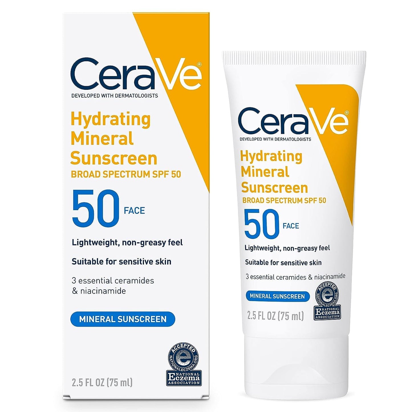 CeraVe 100% Mineral Sunscreen SPF 50, Face sunscreen With Zinc Oxide & Titanium Dioxid - Maple Wellness Supplements