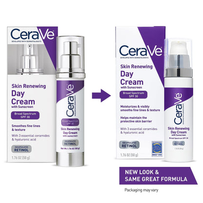 CeraVe Anti-Aging Face Cream SPF 30, Anti-Wrinkle Retinol Cream with Hyaluronic Acid and Ceramides, 1.76 oz - Maple Wellness Supplements