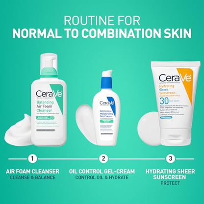 CeraVe Balancing Air Foam Face Wash, Foaming Facial Cleanser For Combination Skin, 8HR Oil Control + 24HR Hydration - Maple Wellness Supplements