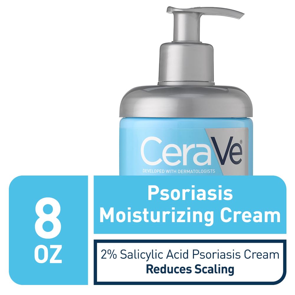 CeraVe Moisturizing Cream for Psoriasis Treatment, With Salicylic Acid for Dry Skin Itch Relief & Urea for Moisturizing - Maple Wellness Supplements