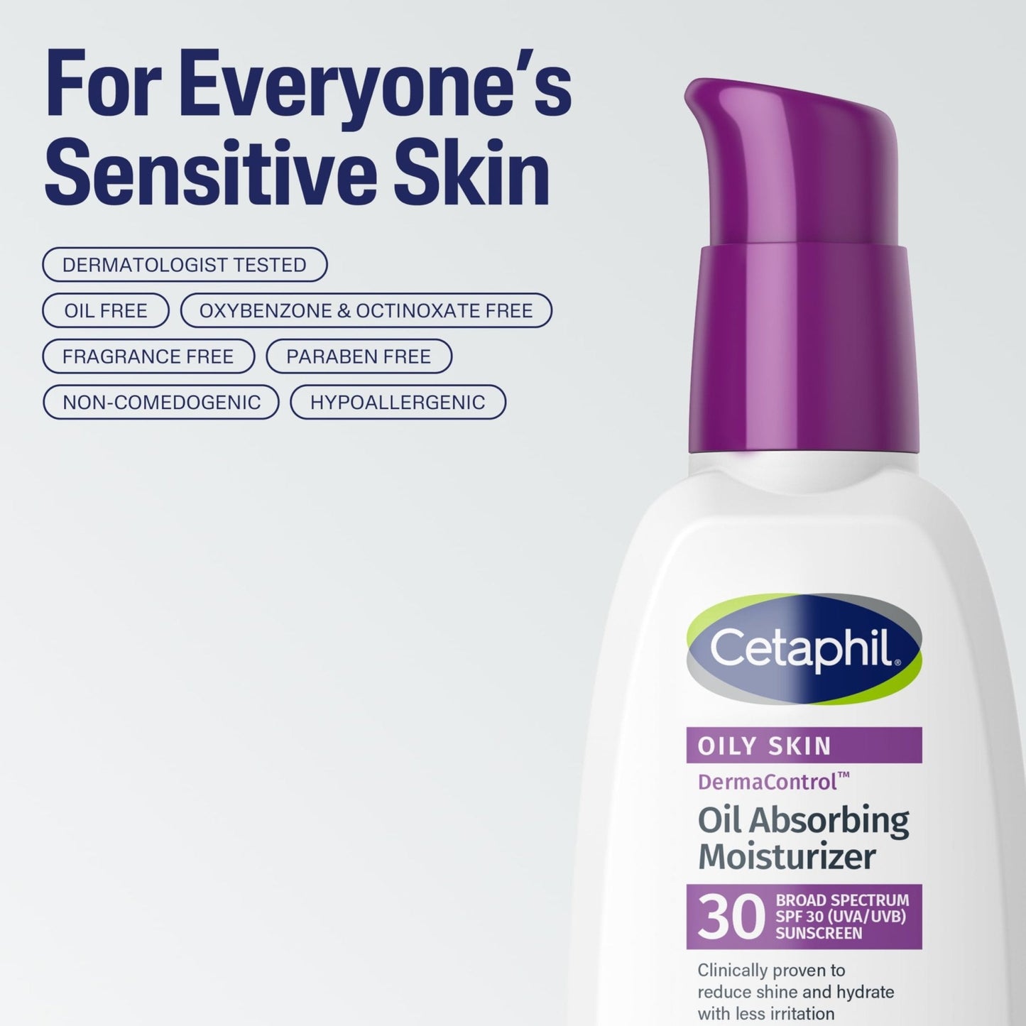 Cetaphil DermaControl Oil Absorbing Moisturizer with SPF 30, For Sensitive, Oily Skin, 4 Fl oz, Absorbs Oil - Maple Wellness Supplements