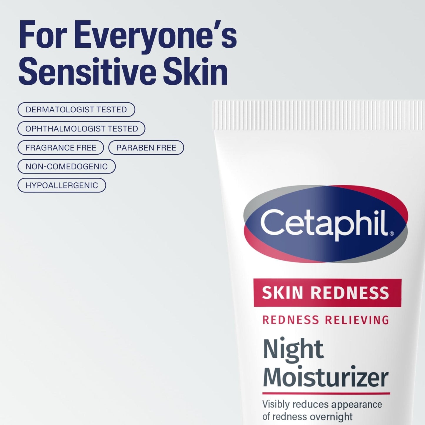 Cetaphil Night Cream, Redness Relieving Night Moisturizer for Face, 1.7 fl oz, For Dry, Redness-Prone Skin, Hypoallergenic, Fragrance Free - Maple Wellness Supplements