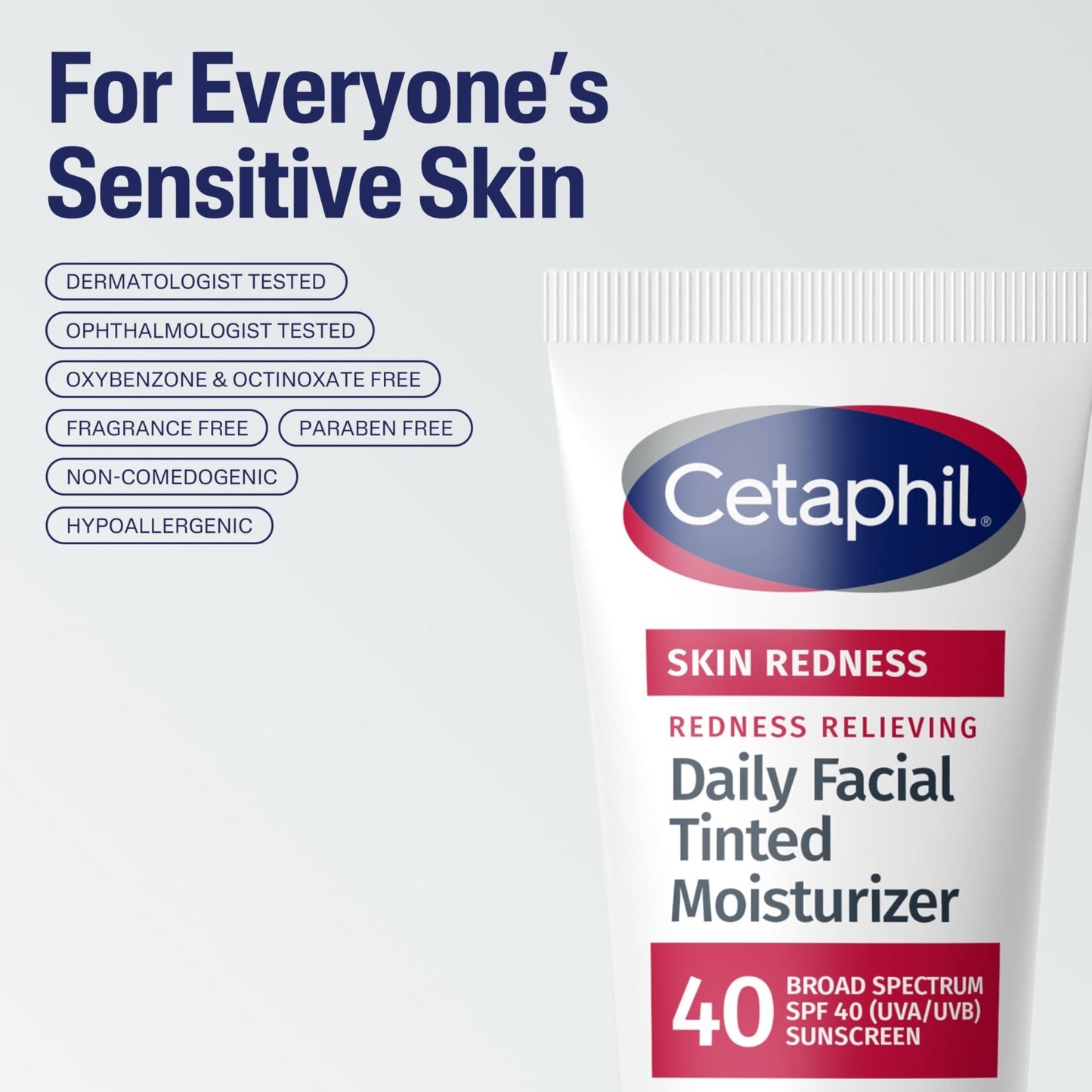 CETAPHIL Redness Relieving Daily Facial Moisturizer SPF 40, 1.7 fl oz, Broad spectrum Sunscreen, Neutral Tint, For Redness-Prone Skin - Maple Wellness Supplements