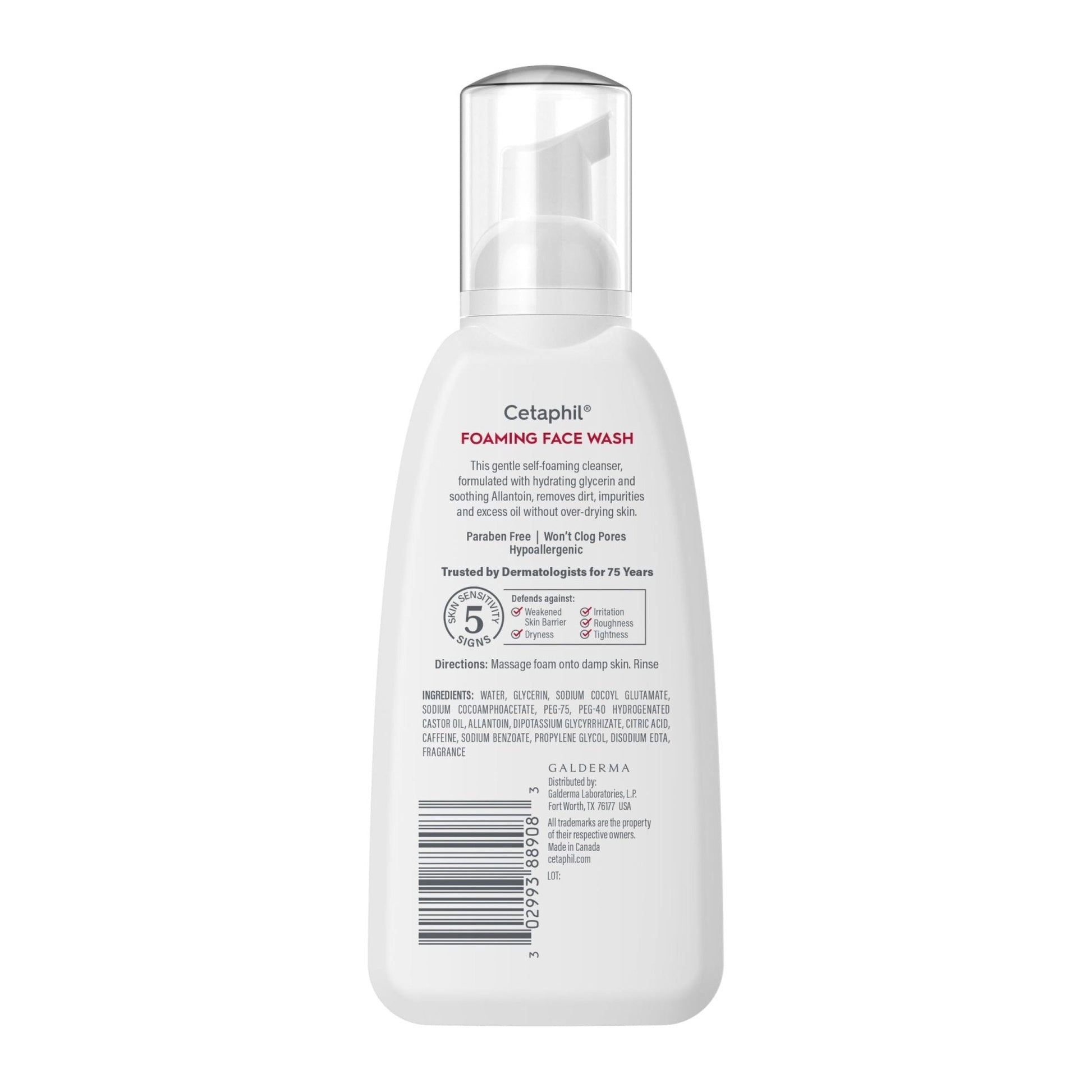 Cetaphil Redness Relieving Foaming Face Wash For Sensitive Skin, 8 Fl Oz, Gently Cleanses - Maple Wellness Supplements