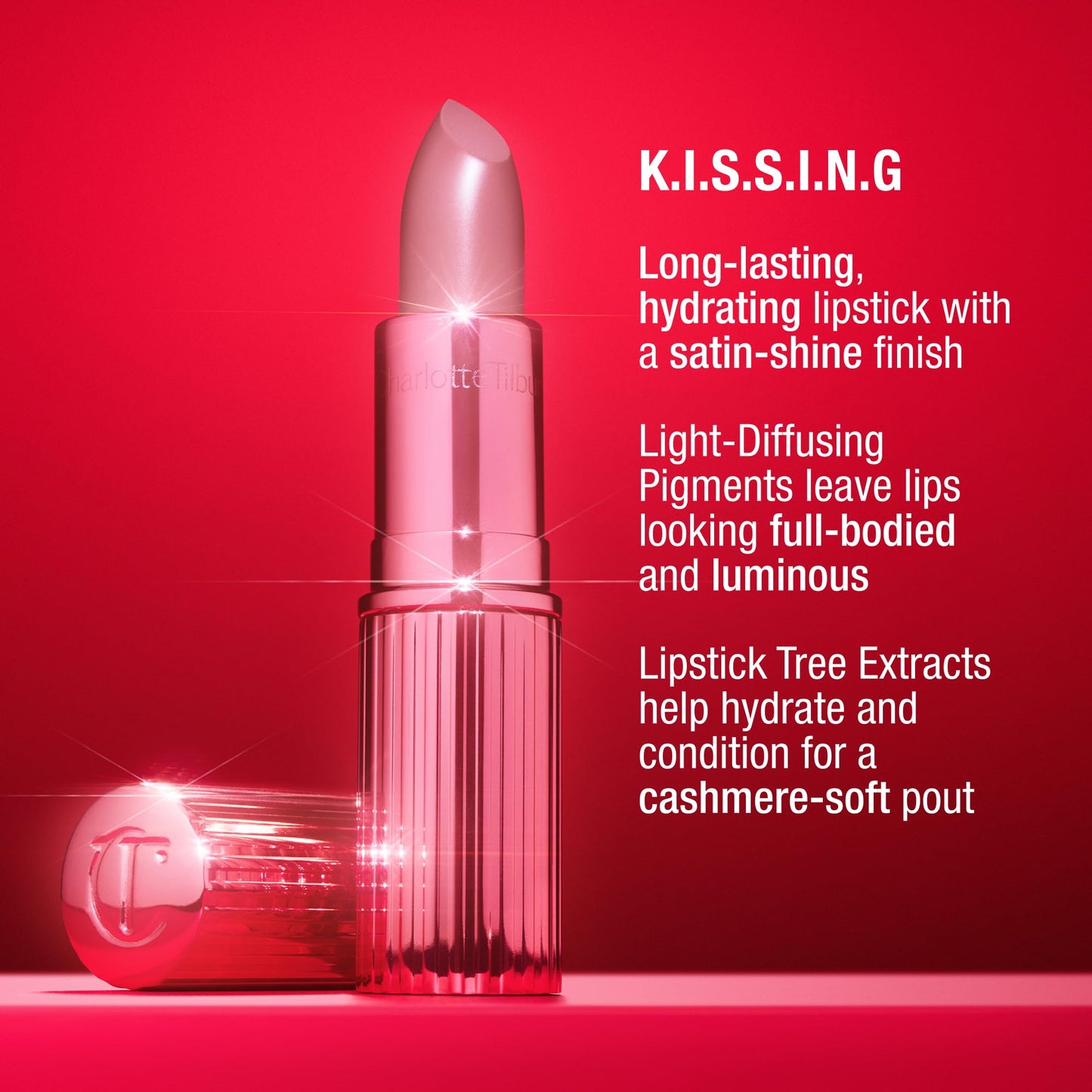 Charlotte Tilbury Icon Baby Lip Duo Kit - Mini K.I.S.S.I.N.G Satin Shimmer Lipstick & Full Size Hall of Fame High Shine Gloss Set - Hydrating Long Lasting Makeup Duo for On-the-Go Glossy Shine - Maple Wellness Supplements