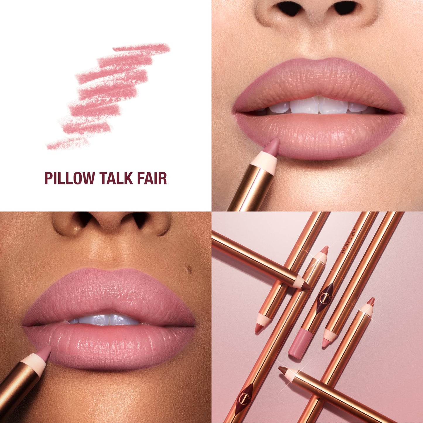 Charlotte Tilbury Lip Cheat Lip Liner Pencil - Gives Lips a Fuller-Looking, Defined Pout - Enriched with Jojoba Oil & Hyaluronic Acid - Waterproof, Smudge-Proof & Transfer-Proof - Pillow Talk Fair - Maple Wellness Supplements