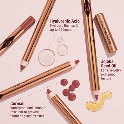 Charlotte Tilbury Lip Cheat Lip Liner Pencil - Gives Lips a Fuller-Looking, Defined Pout - Enriched with Jojoba Oil & Hyaluronic Acid - Waterproof, Smudge-Proof & Transfer-Proof - Pillow Talk Fair - Maple Wellness Supplements