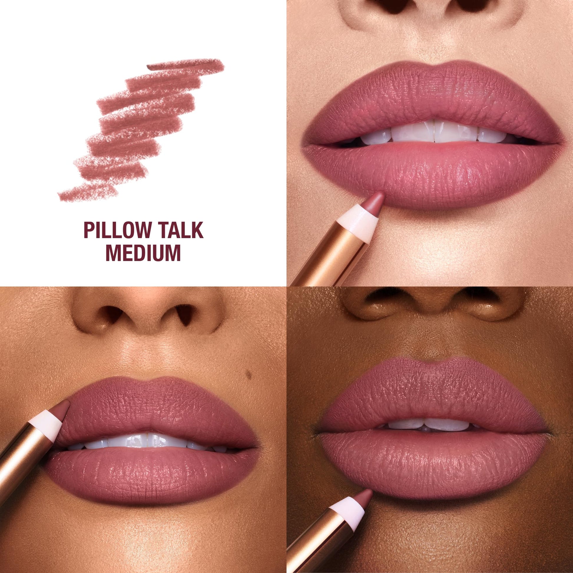 Charlotte Tilbury Lip Cheat Lip Liner Pencil - Gives Lips a Fuller-Looking, Defined Pout - Enriched with Jojoba Oil & Hyaluronic Acid - Waterproof, Smudge-Proof & Transfer-Proof - Pillow Talk Medium - Maple Wellness Supplements
