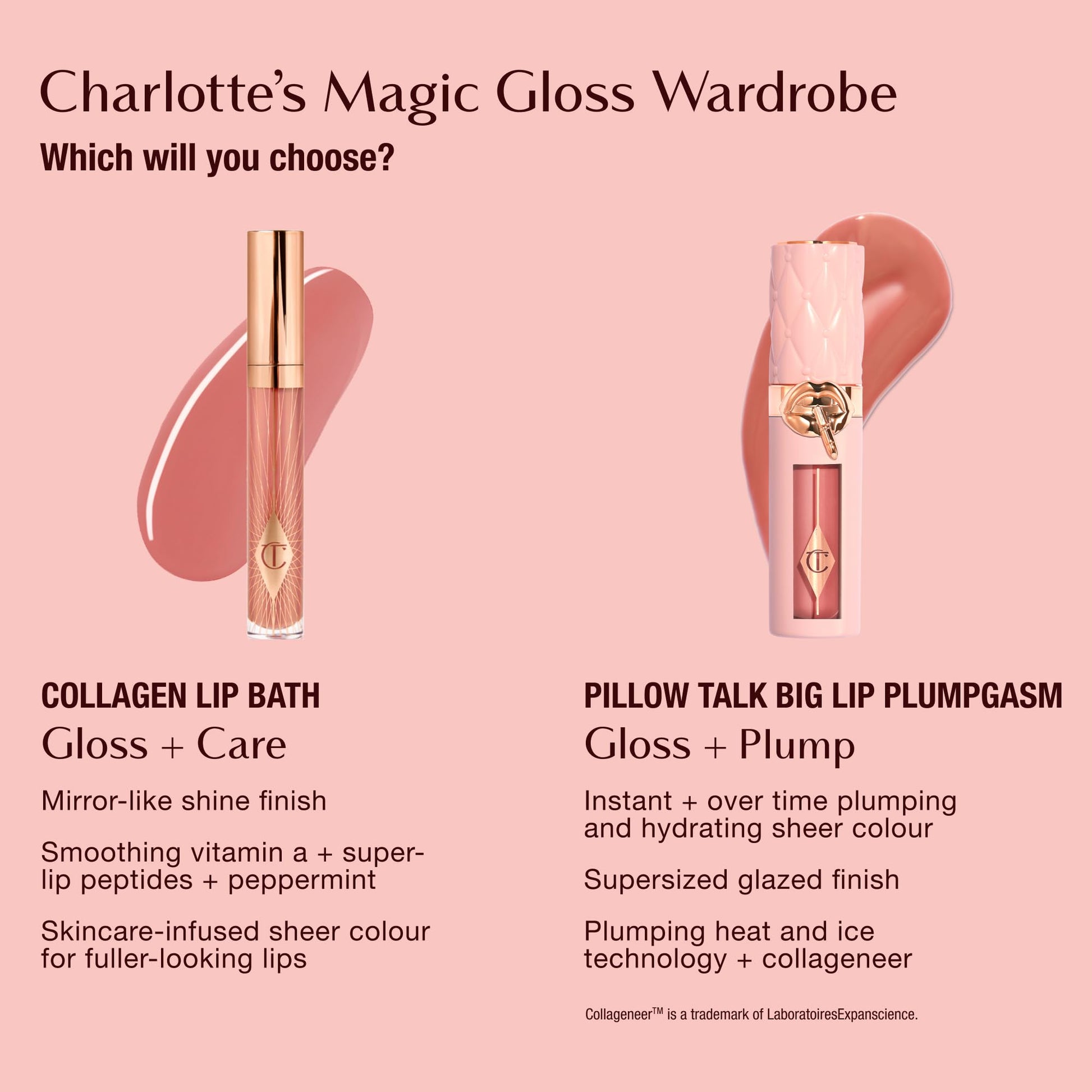 Charlotte Tilbury Pillow Talk Plumpgasm Lip Gloss - Hydrating Lip Plumper with Hyaluronic Acid & Plumpgasm Heat + Ice Technology for Juicy, Glossy Fullness - Fair/Medium - Maple Wellness Supplements