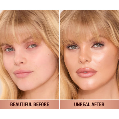 Charlotte Tilbury Unreal Skin Tint & Sheer Glow Hydrating Foundation Stick - Cream Foundation Makeup with Sheer-to-Light Coverage & a Buildable Formula - Blurring, Smoothing & Nourishing - 3 Fair - Maple Wellness Supplements