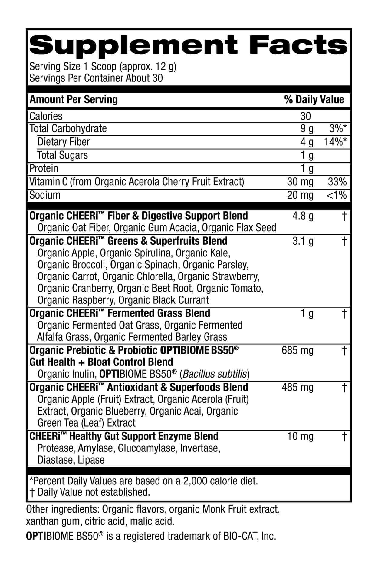Cheerific Crisp Apple Greens Superfood Powder - 20+ Organic Superfoods + Prebiotic & Probiotics + More - Keto Friendly - Supports Positive Mood, Gut Health - Vegan, Gluten Free, Non-GMO - 30 Day - Maple Wellness Supplements