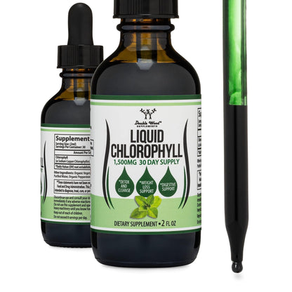 Chlorophyll Liquid Drops - for Digestion, Gut Health, Energy and Detox - Vegan Safe - Maple Wellness Supplements