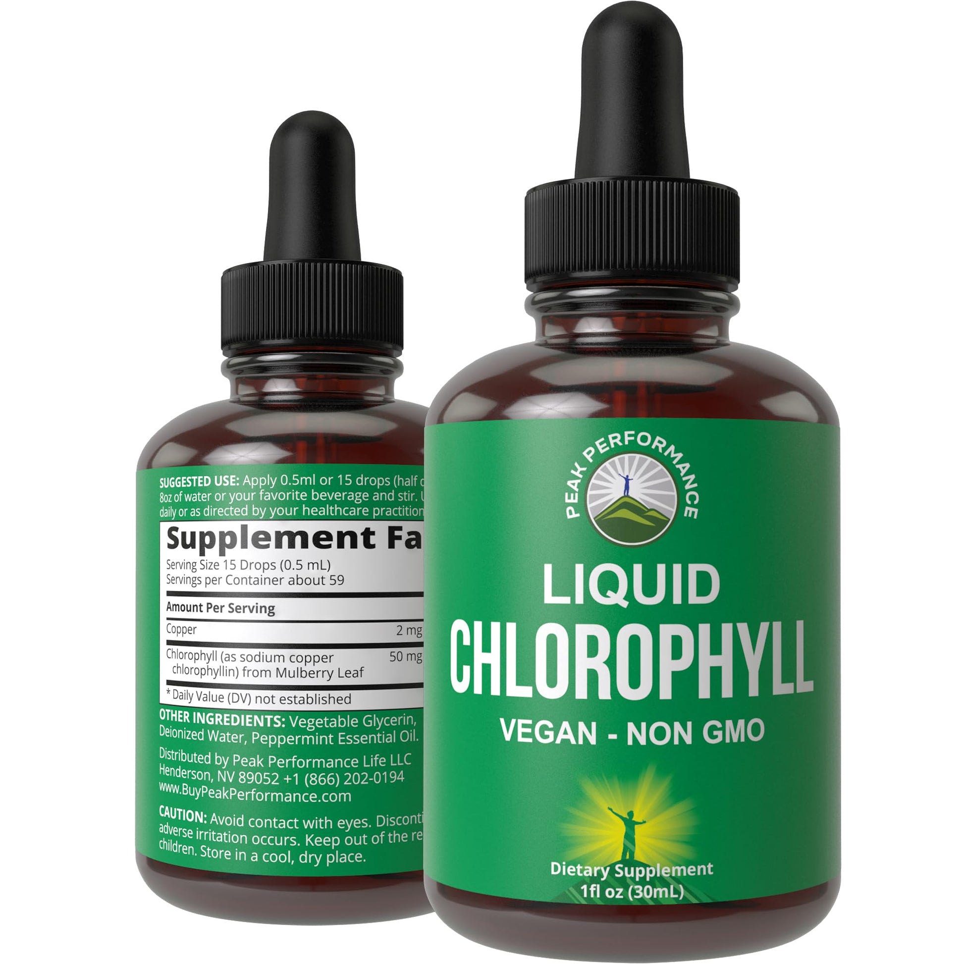 Chlorophyll Liquid Drops - Ultra High Purity, Alcohol Free, Non-GMO, Gluten Free Liquid Chlorophyll Drops Supplement. Take with Water. Internal Deodorant + Skin Care, Immune, and Digestive Support - Maple Wellness Supplements