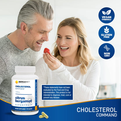 Cholesterol Command, Citrus Bergamot SuperFruit Supplement, 47% Bergamot Polyphenol Fraction (BPF) Patented Formula, - Maple Wellness Supplements
