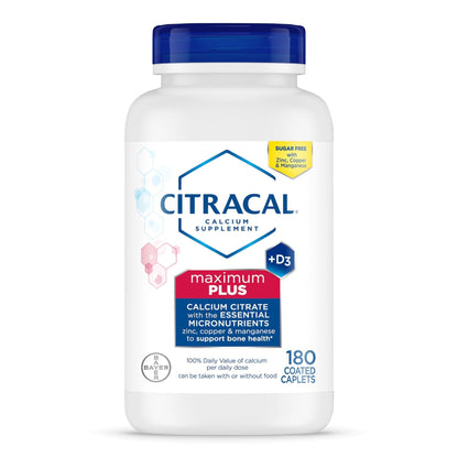 Citracal Maximum Plus Calcium Supplement - Calcium Citrate with Vitamin D3, Zinc, & Essential Minerals for Bone Health Support, Ages 12+ - Maple Wellness Supplements