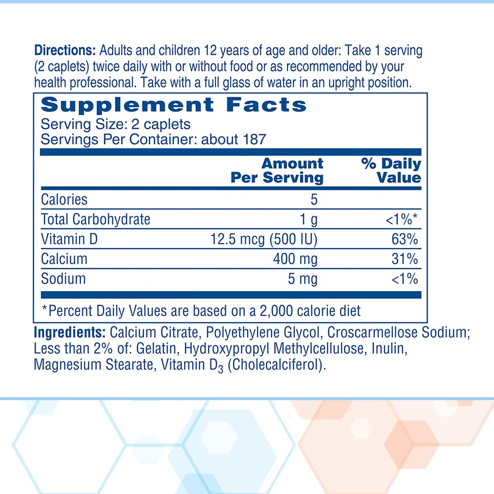 Citracal Petites- Calcium Citrate with Vitamin D3, Bone Health Support, Calcium Supplement for Ages 12+, 375 Count (Packaging May Vary) - Maple Wellness Supplements