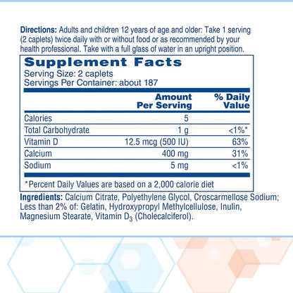 Citracal Petites- Calcium Citrate with Vitamin D3, Bone Health Support, Calcium Supplement for Ages 12+, 375 Count (Packaging May Vary) - Maple Wellness Supplements