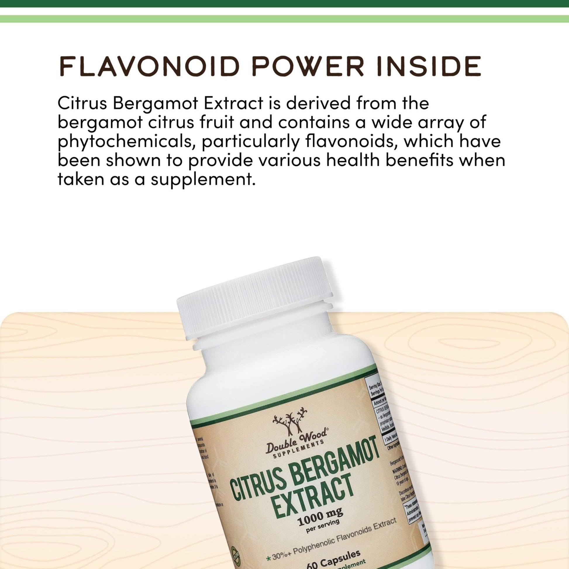 Citrus Bergamot Supplement, 1000mg, 60 Capsules - Supports Healthy Cholesterol & Triglyceride Levels - 1,000mg Servings - Maple Wellness Supplements