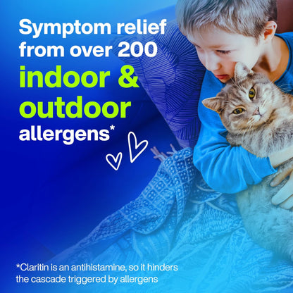 Claritin Children's Allergy Medicine, 24-Hour Non-Drowsy Loratadine 5mg Chewable Tablet, Antihistamine for Kids Ages 2 Years and Older, Grape Flavored, Dye-free, 40 Tablets - Maple Wellness Supplements