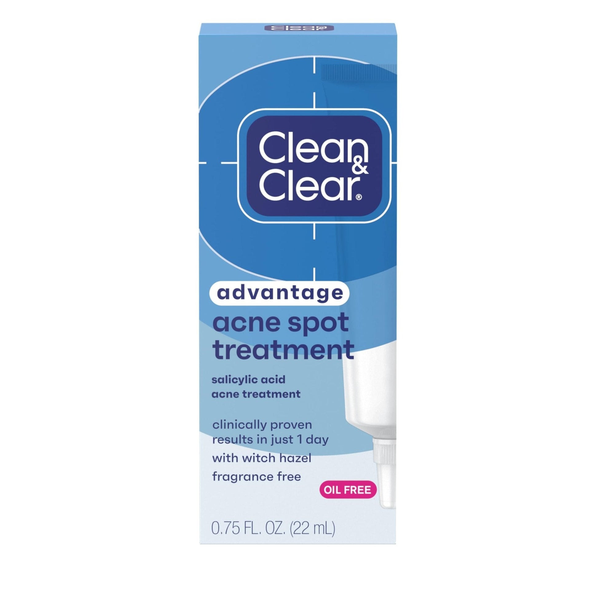 Clean and Clear Advantage Acne Spot Treatment Gel Cream with 2% Salicylic Acid & Witch Hazel, Acne Pimple Medication - Maple Wellness Supplements