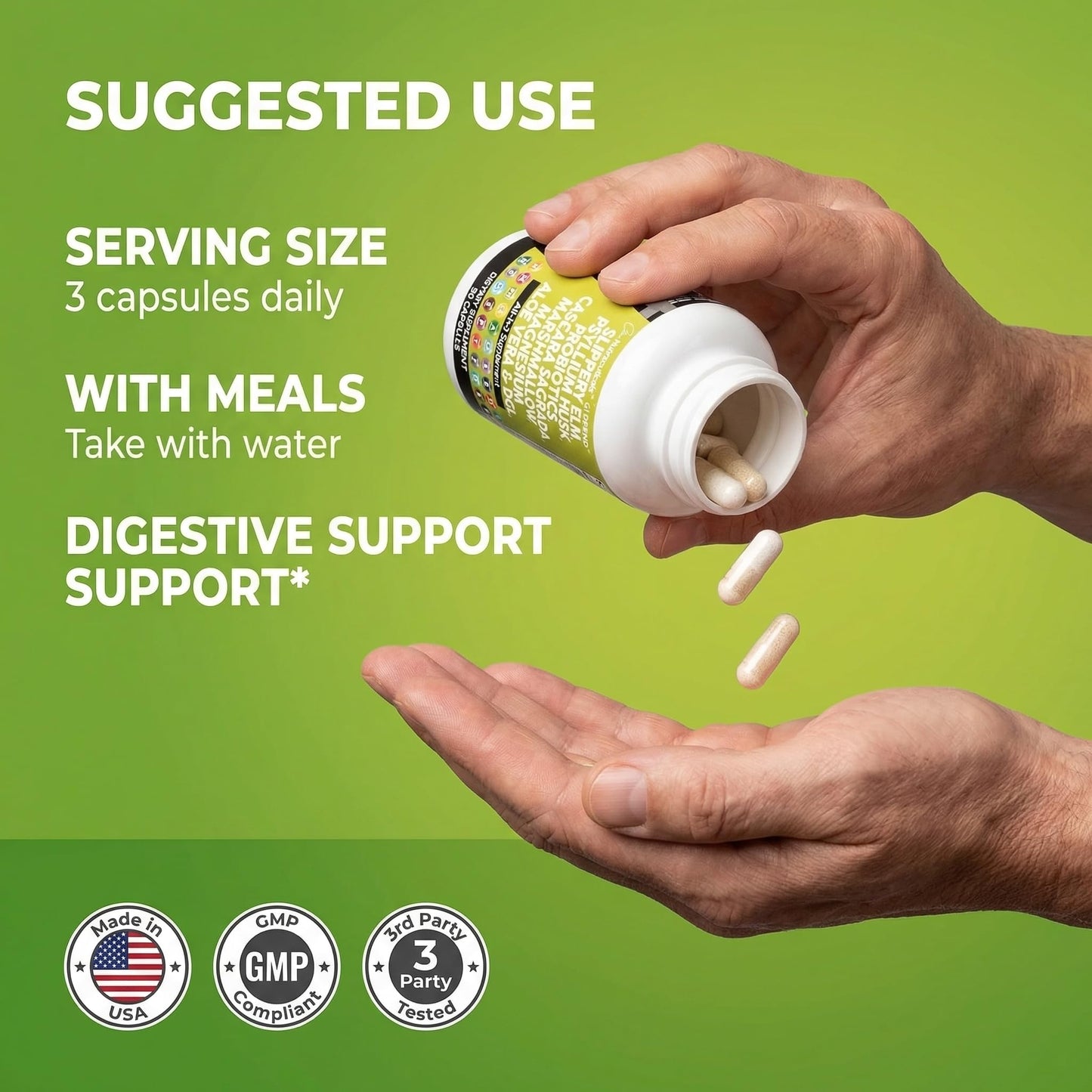 Clean Nutraceuticals Slippery Elm Psyllium Husk Pre Probiotic Digestive Gut Health Supplement with Aloe Vera Cascara Sagrada - Maple Wellness Supplements