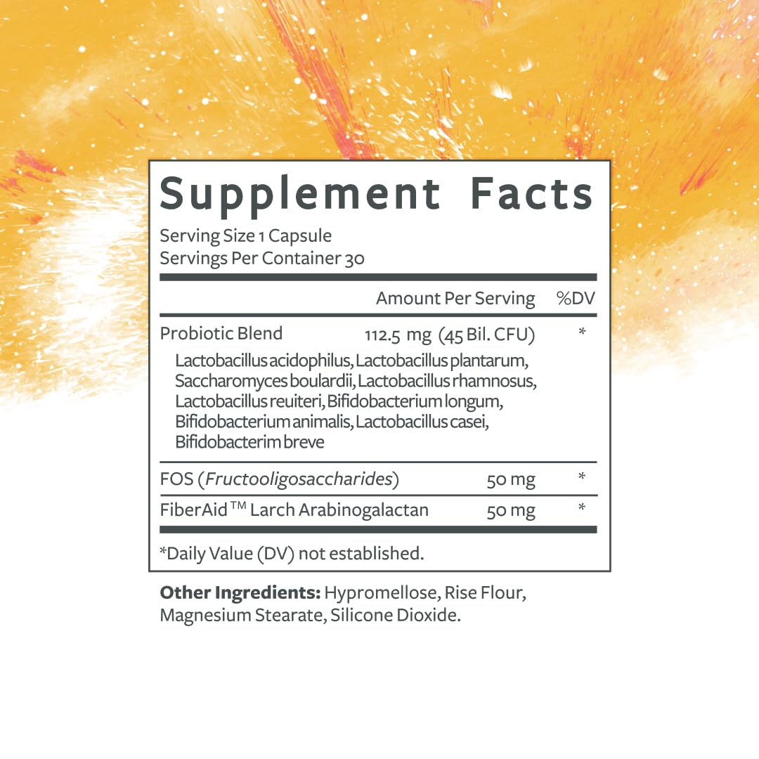 Clean Program Daily Probiotic | 45 Billion CFU, 9 Strains with Saccharomyces Boulardii | Gut Health, De-Bloat & Immune Support - Maple Wellness Supplements