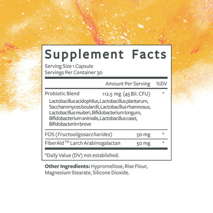 Clean Program Daily Probiotic | 45 Billion CFU, 9 Strains with Saccharomyces Boulardii | Gut Health, De-Bloat & Immune Support - Maple Wellness Supplements
