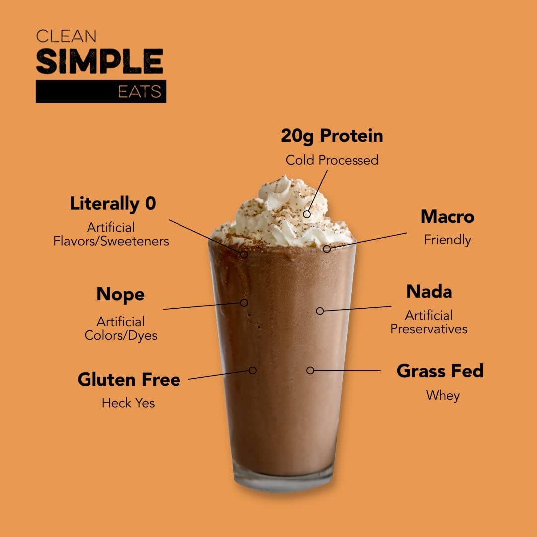 Clean Simple Eats Chocolate Peanut Butter Whey Protein Powder, Natural Sweetened - Maple Wellness Supplements
