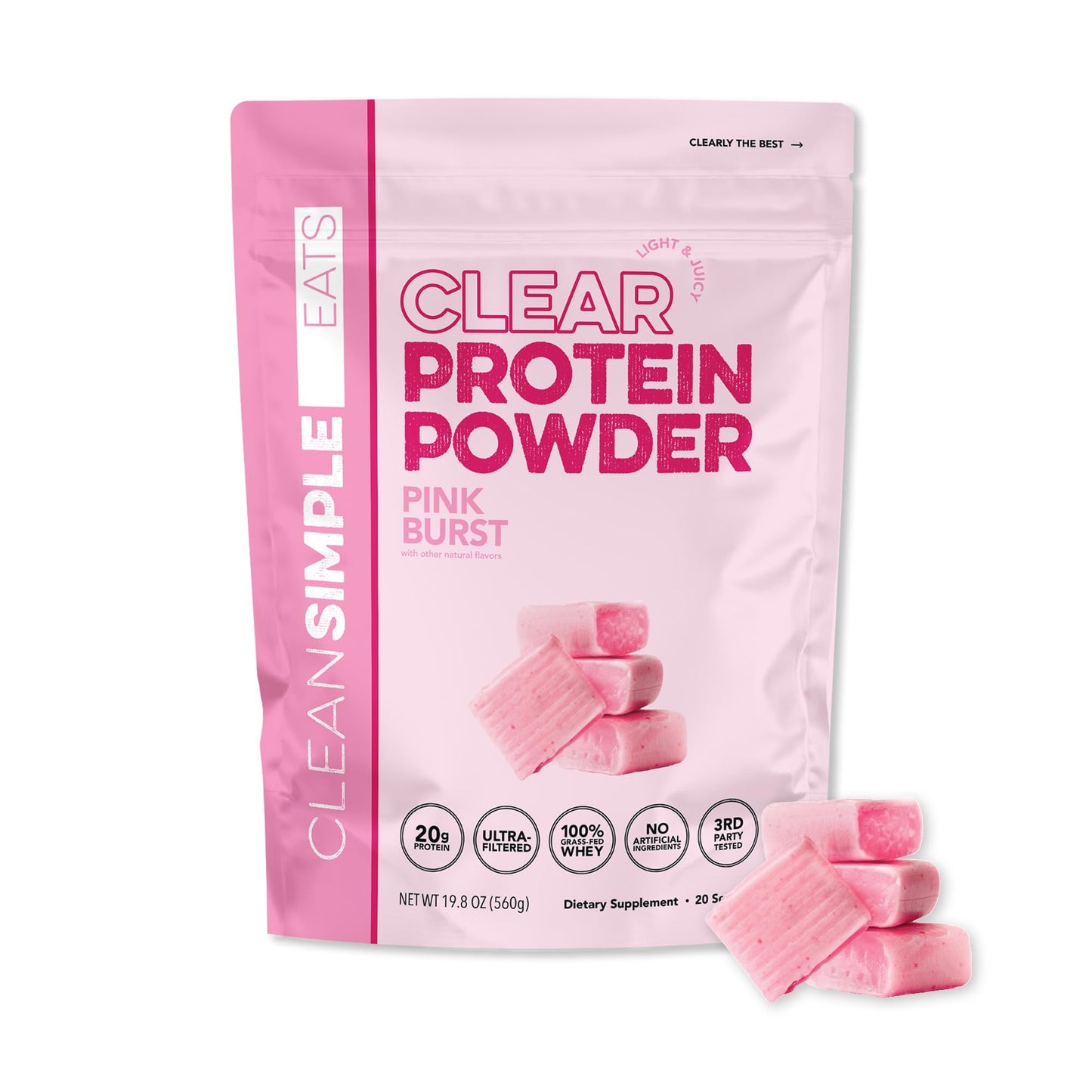 Clean Simple Eats Clear Protein Drinks, 20G Grass Fed Whey Protein Isolate, Ultra Filtered, Light & Refreshing Beverage, Low Lactose, No Artificial Ingredients, - Maple Wellness Supplements