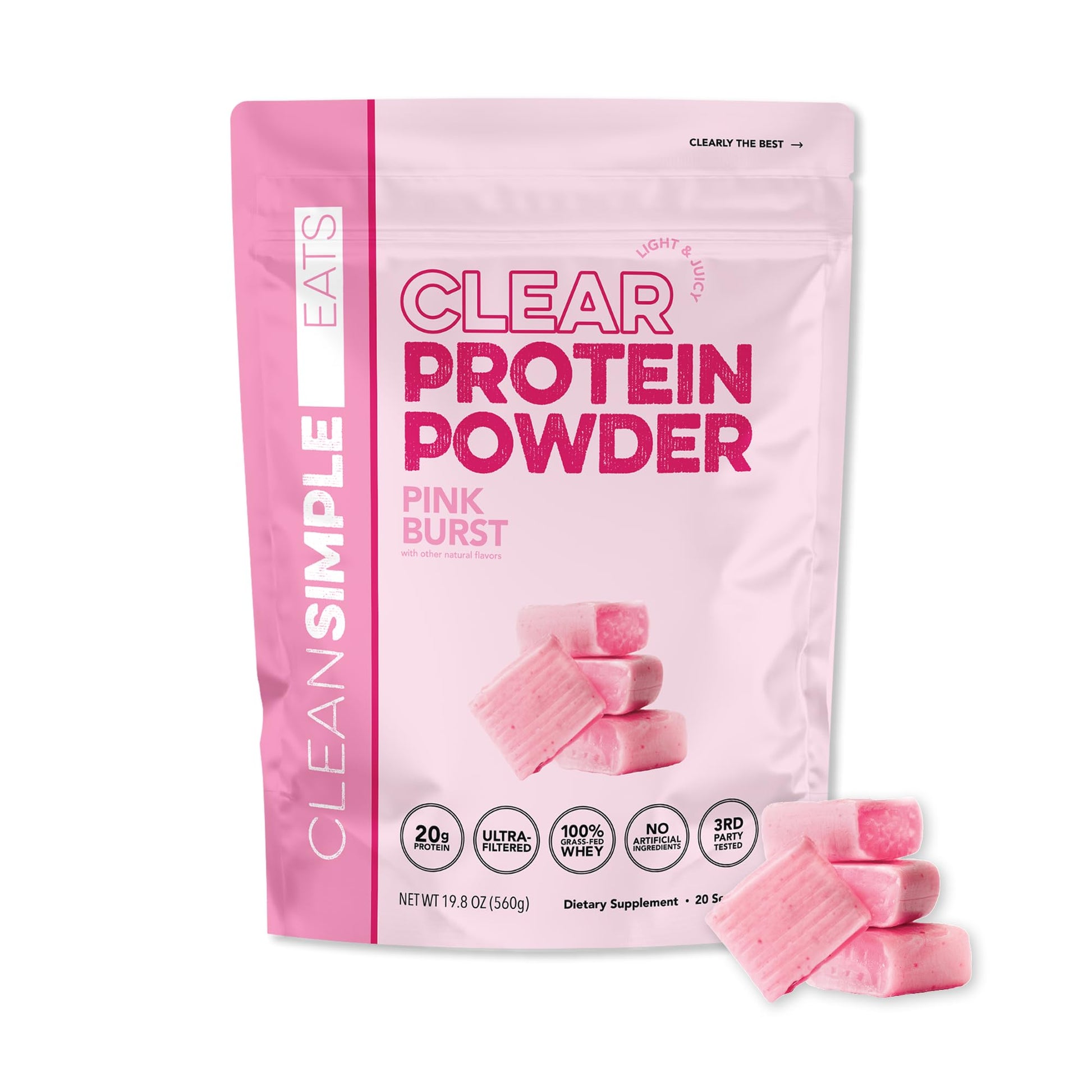 Clean Simple Eats Clear Protein Drinks, 20G Grass Fed Whey Protein Isolate, Ultra Filtered, Light & Refreshing Beverage, Low Lactose, No Artificial Ingredients, - Maple Wellness Supplements
