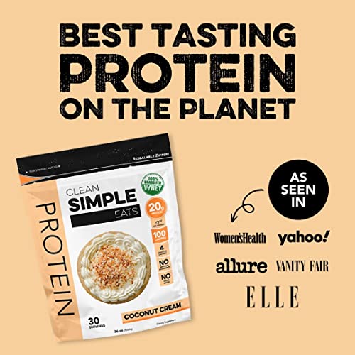 Clean Simple Eats Coconut Cream Whey Protein Powder, Natural Sweetened and Cold - Maple Wellness Supplements