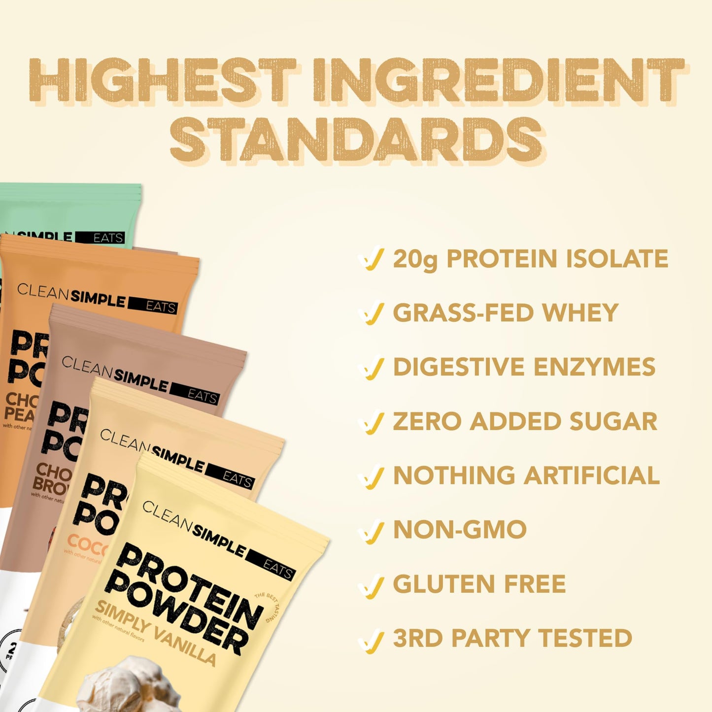 Clean Simple Eats Whey Protein Powder, Variety Pack, Naturally Sweetened Flavors, 100% Grass Fed Protein Powder with Digestive Enzymes & No Artificial Ingredients - Maple Wellness Supplements