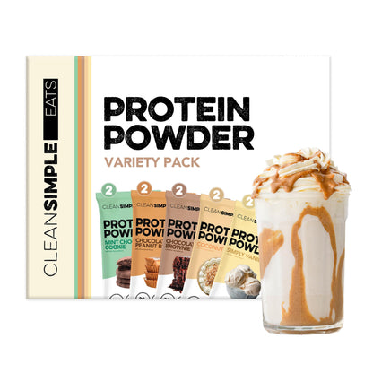Clean Simple Eats Whey Protein Powder, Variety Pack, Naturally Sweetened Flavors, 100% Grass Fed Protein Powder with Digestive Enzymes & No Artificial Ingredients - Maple Wellness Supplements