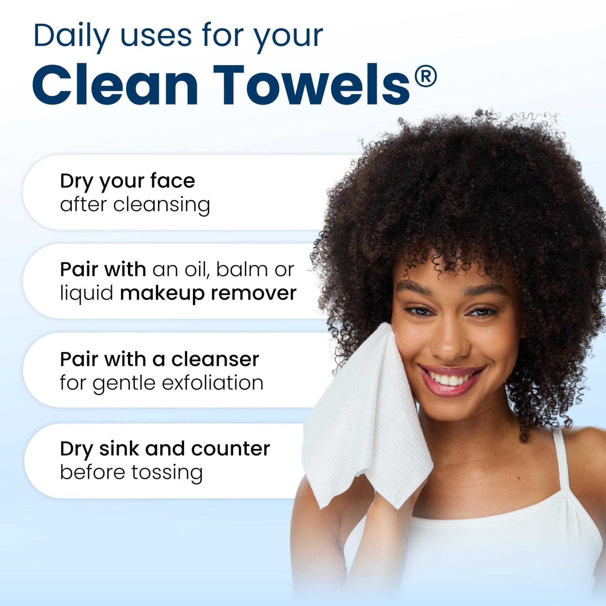 Clean Skin Club Clean Towels XL®, 100% USDA Biobased Face Towel, Disposable Face - Maple Wellness Supplements