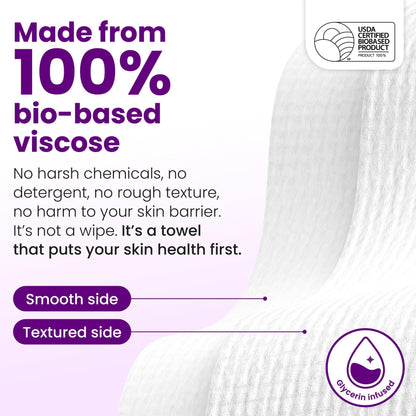 CLEAN SKIN CLUB Healthy Aging Clean Towels® XL, Smooths Fine Lines Wrinkles & Texture, Disposable Face Dry Wipes, XL - 1 Pack (50 count) - Maple Wellness Supplements
