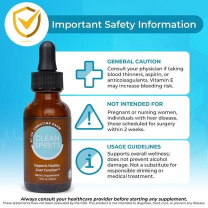 Clean Spirits Liver Cleanse Detox & Daily Support Drops by Dr. Christina Rahm | with NAC, Vitamin C & Zinc for Glutathione Production & Antioxidant Support | Patented Liquid Formula | Vegan, 1 Fl Oz - Maple Wellness Supplements
