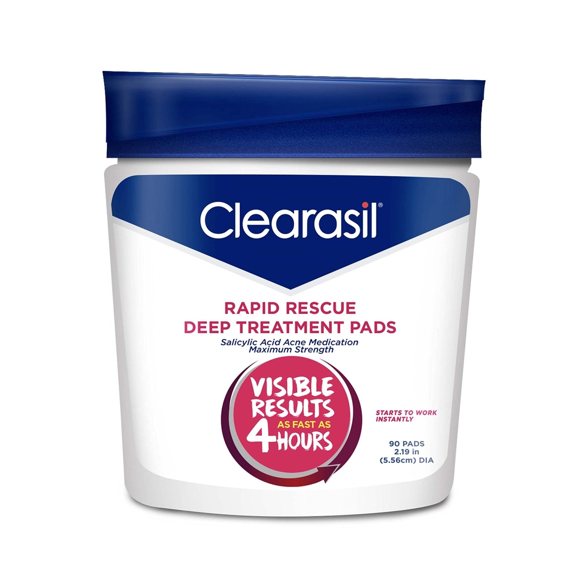 Clearasil Rapid Rescue Deep Treatment Acne Face Pads, Maximum Strenght with 2% Salicylic Acid Acne - Maple Wellness Supplements
