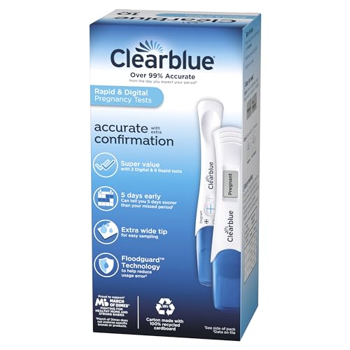 Clearblue Pregnancy Test Combo Pack, 10ct - Digital with Smart Countdown & Rapid - Maple Wellness Supplements